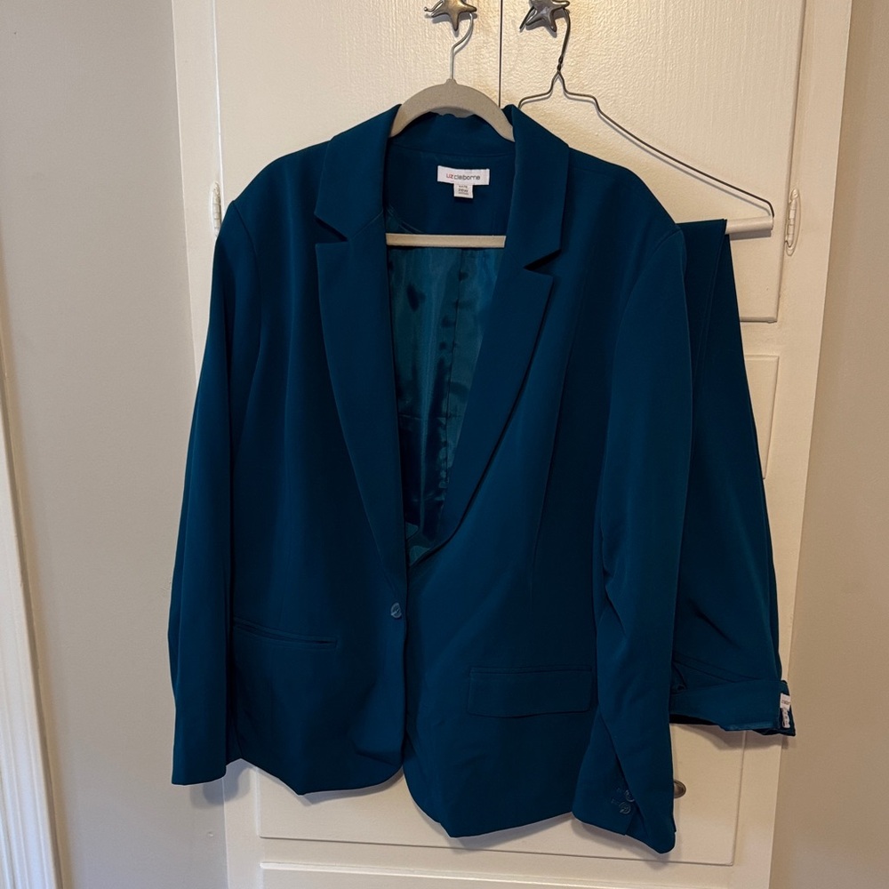 Liz Claiborne Teal Women's Pants Suit 26W/28W